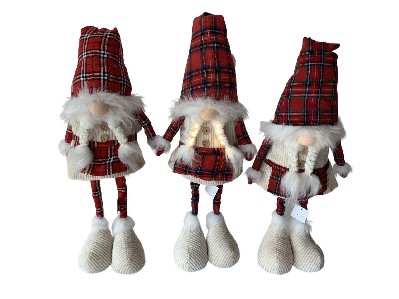 Albero natalizio "tartan" 16,5x7xh.37cm assortito