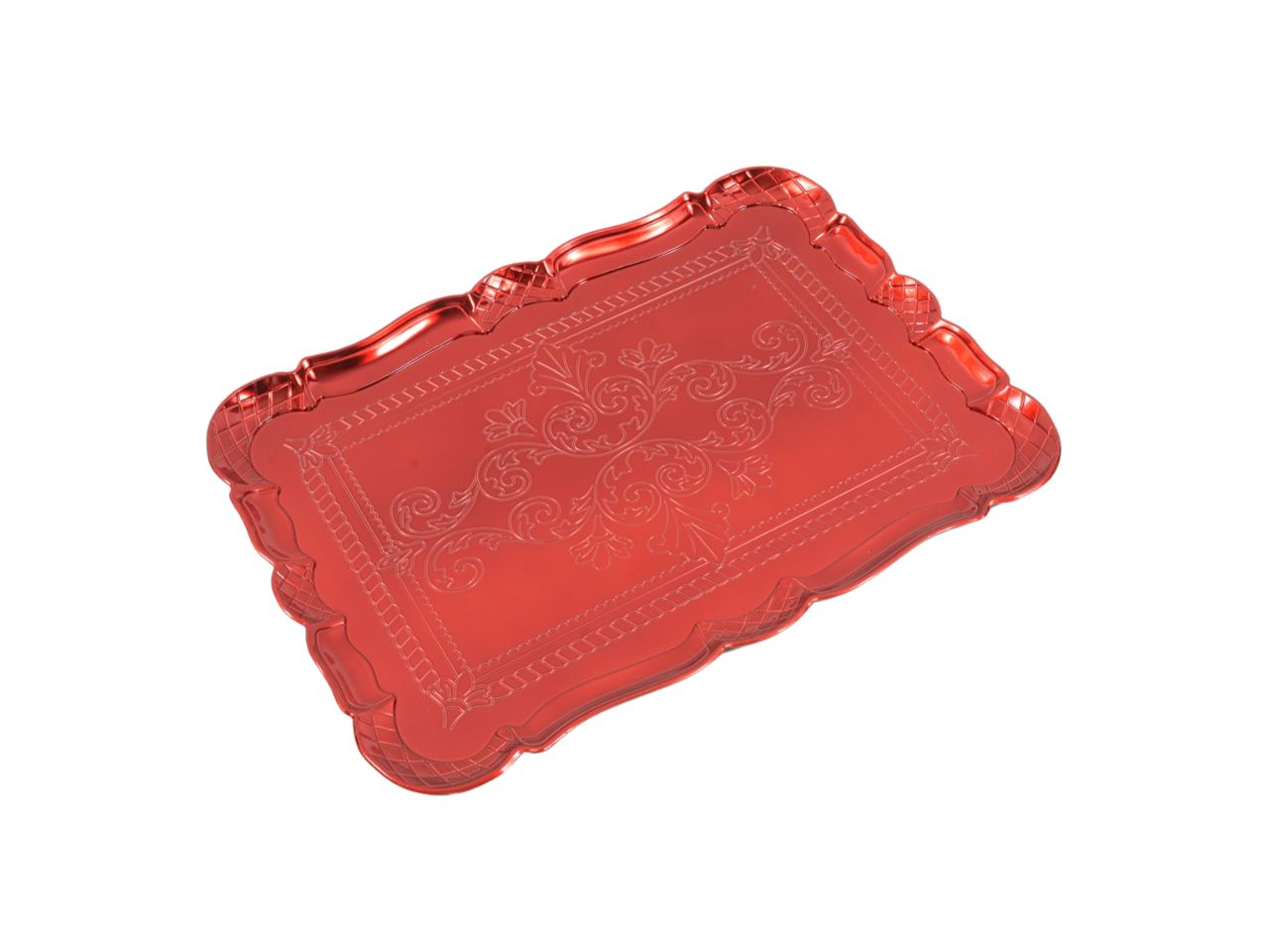 Vassoio "belle epoque" foglia oro rosso grande 40x30x1.5cm