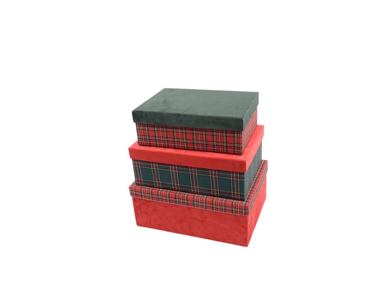Scatole tartan 3 pezzi 86348