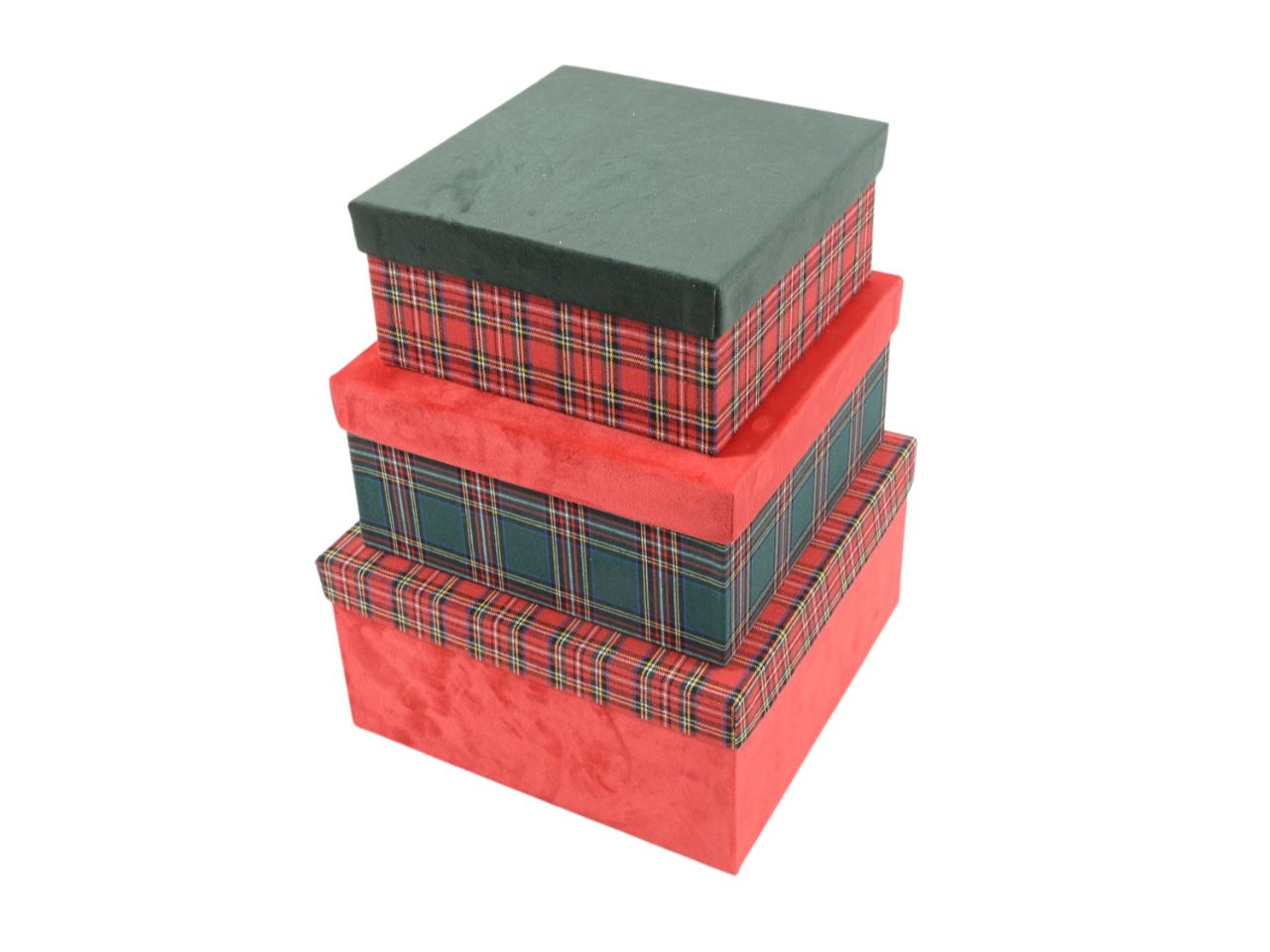 Scatole tartan 3 pezzi 86362