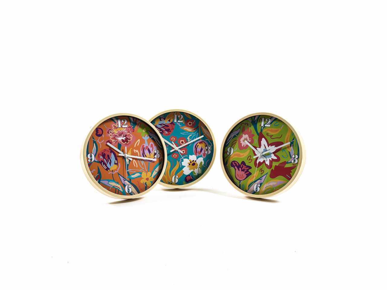 Orologio da parete d.25.5x4cm fantasie assortite
