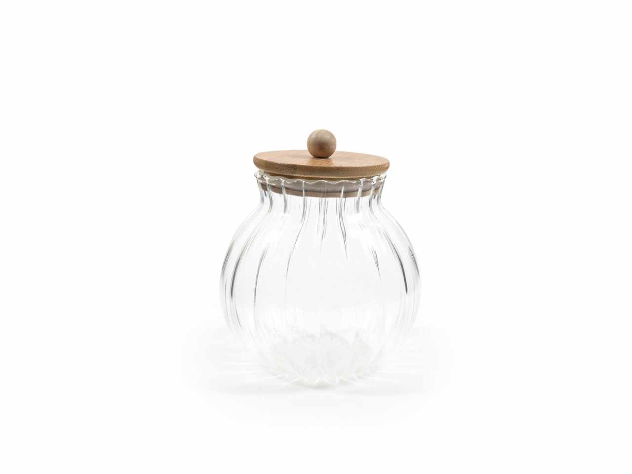 Barattolo in vetro con tappo in bambu' 900ml d.12.5xh.15cm