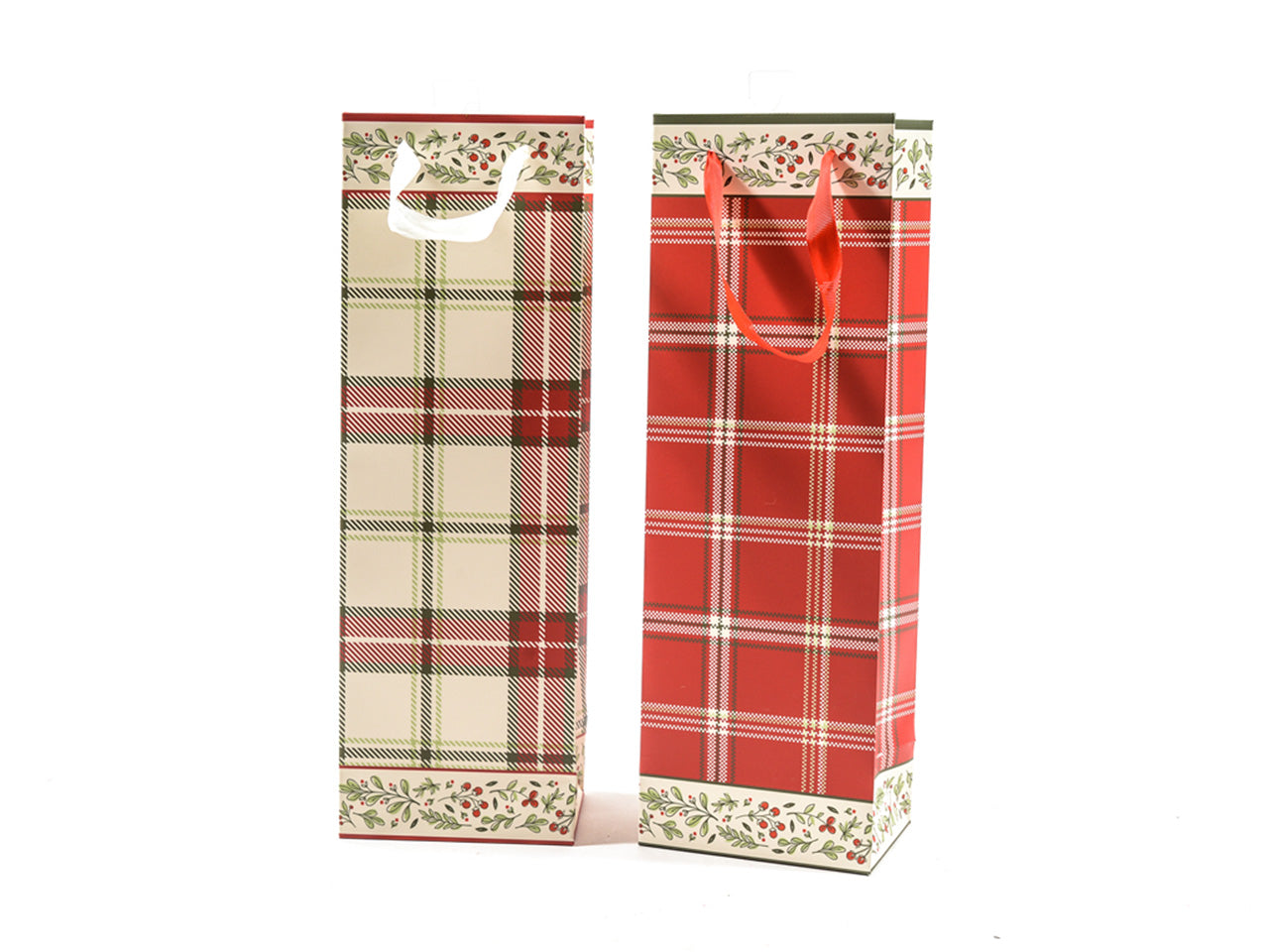 Shopper natalizio per bottiglia 12,5x9,5xh.38cm design assortiti