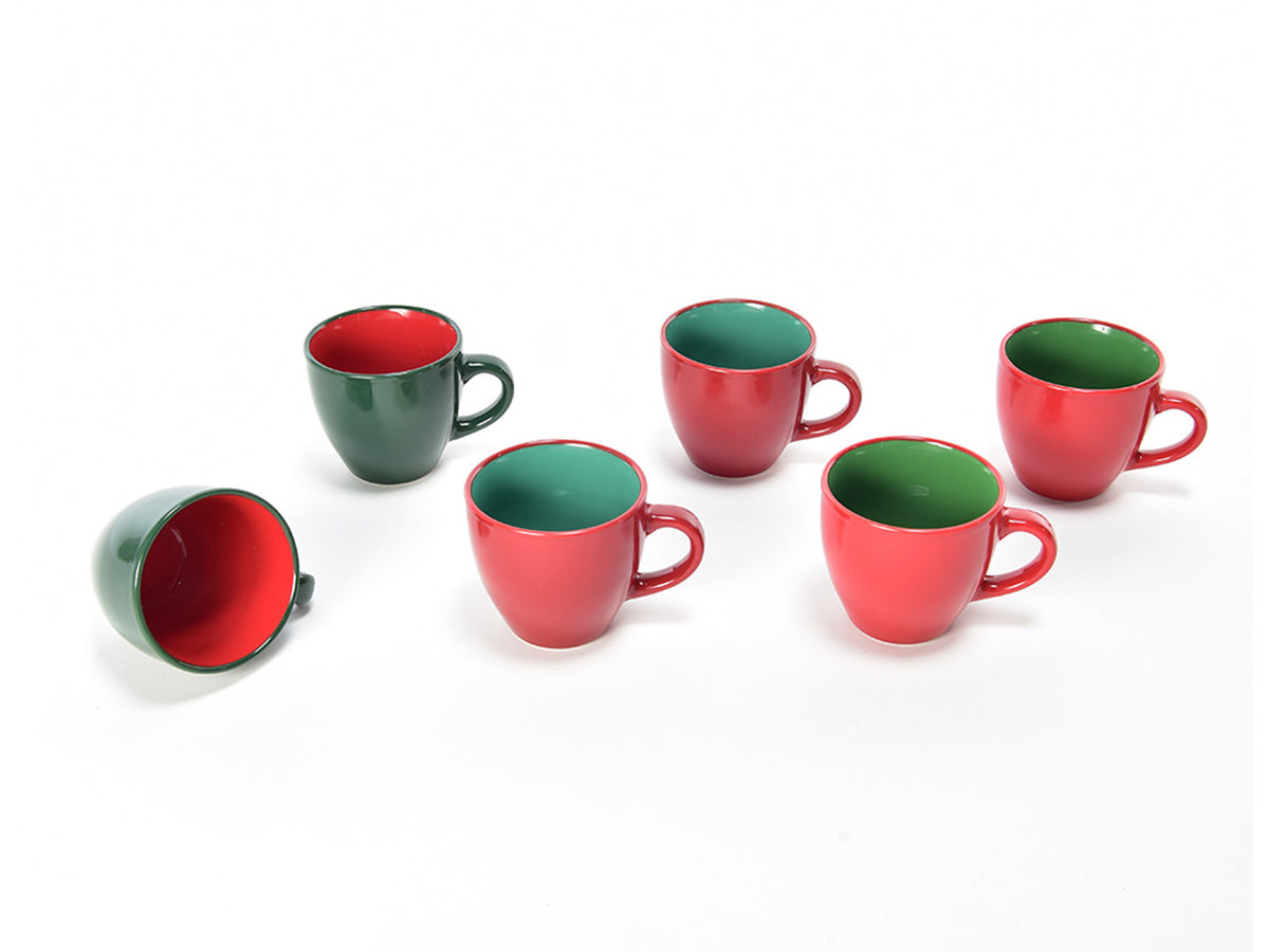 Tazzine da caffÃ¨ - in set da 6 tazzine 88ml misura 26,5x13,5xh.12cm in confezione regalo