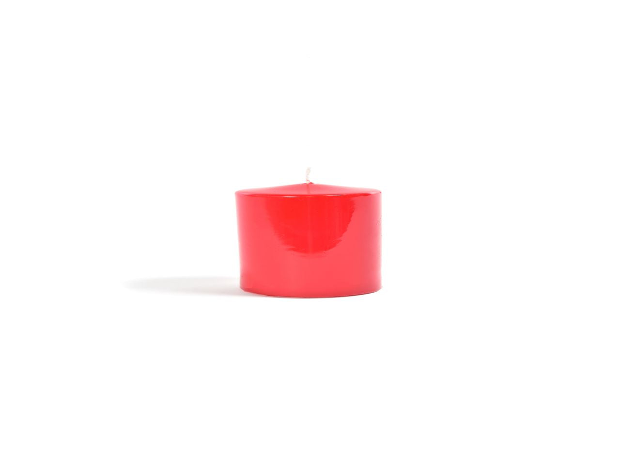 Candela pillar lucida rossa h.5xd.8cm