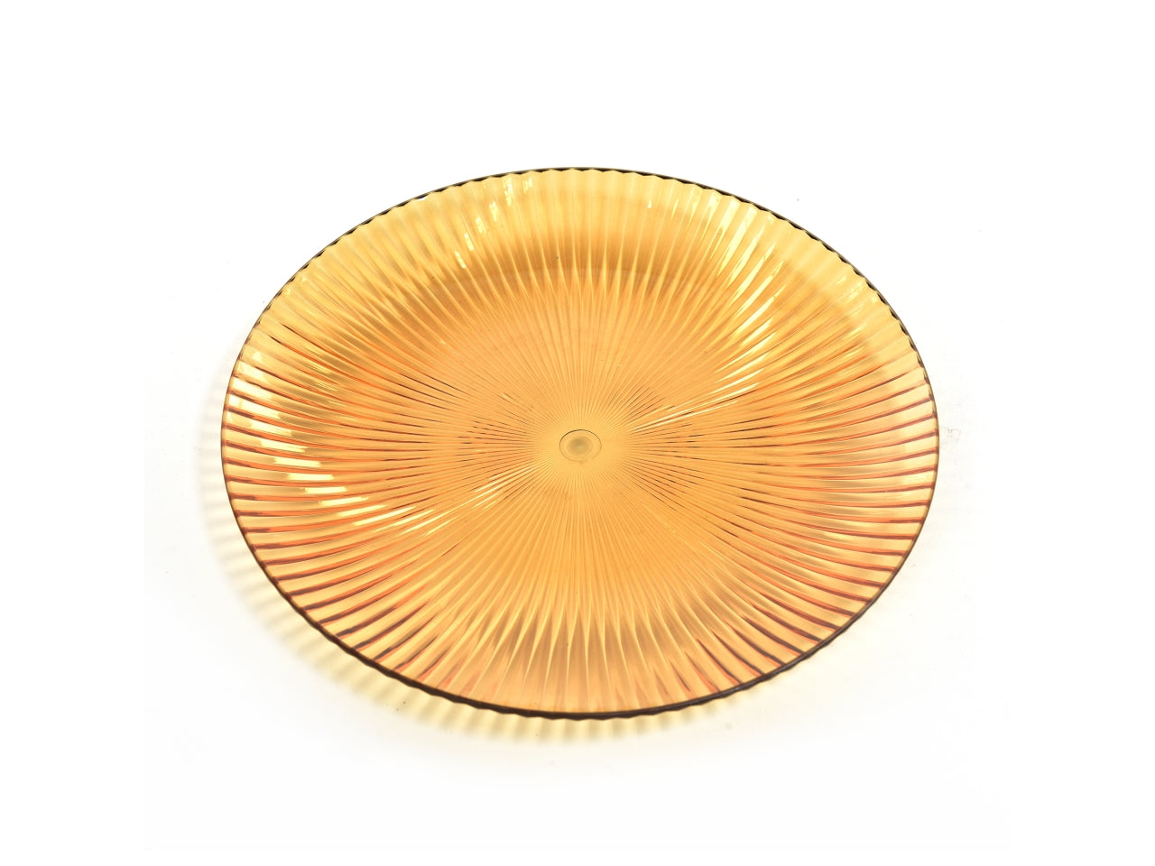 Piatto piano in plastica ambra stile moderno, 20x1,5 cm - Mercury
