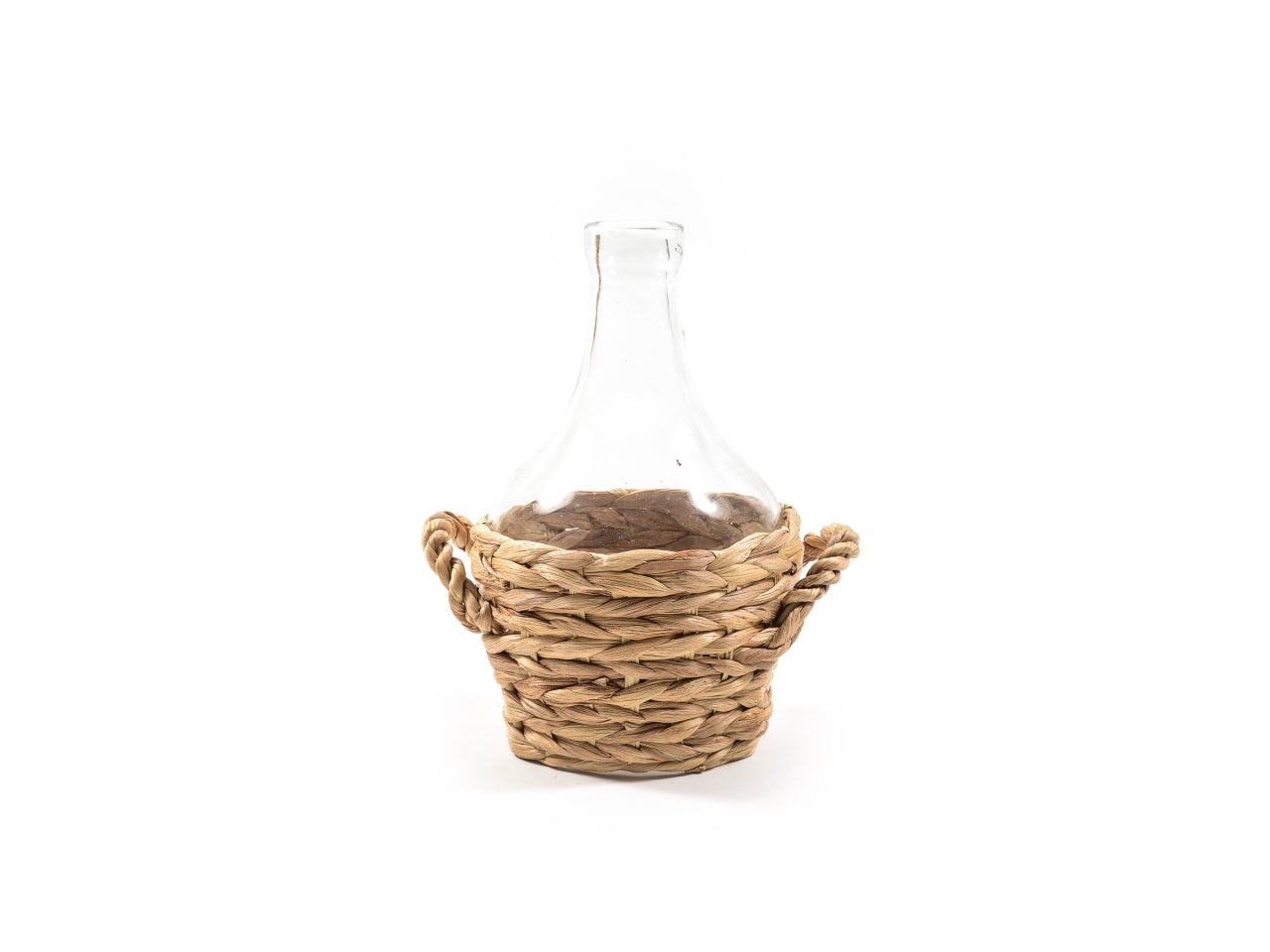 Damigiana in vetro con cestino in banano country 23x14 cm - M Home