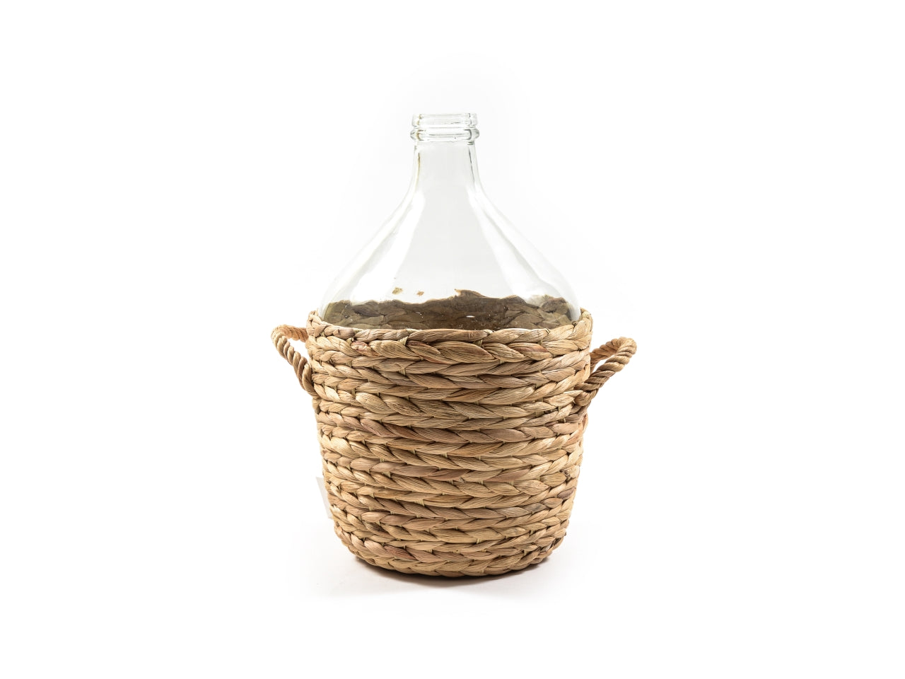Damigiana in vetro con cestino in banano country 39x24 cm - M Home