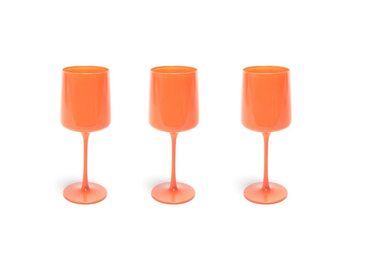 Calice in vetro 320 ml arancione opaco stile moderno, 3 pezzi - M Home $