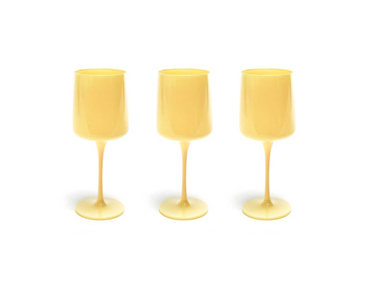 Calice in vetro 320 ml giallo chiaro opaco stile moderno, 3 pezzi - M Home