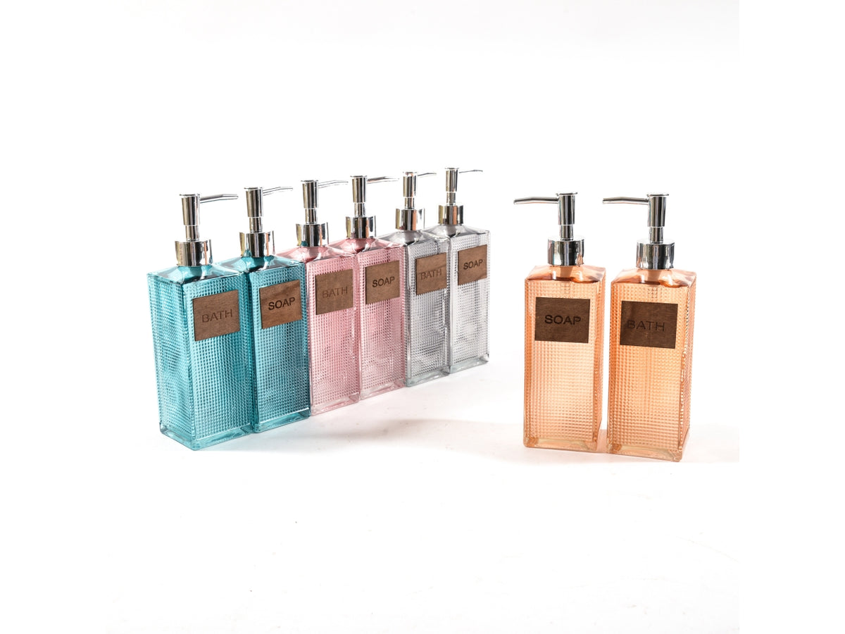 Dosasapone in vetro 450ml colori assortiti stile moderno - Mercury