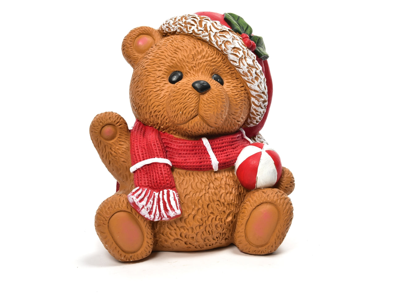 Orso con sciarpa in poliresina 25x22x29cm