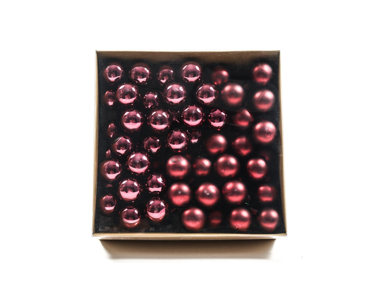 Palla di natale d.3cm rosso vino lucido e opaco la confezione contiene 72 palle