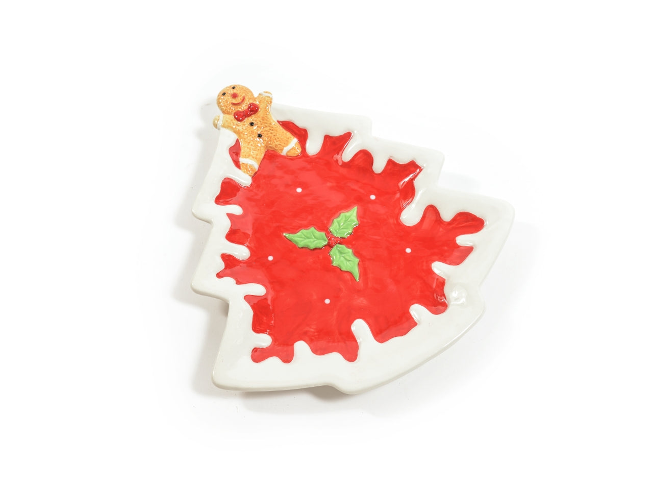 Piatto natalizio albero in ceramica 26x27xh.3cm