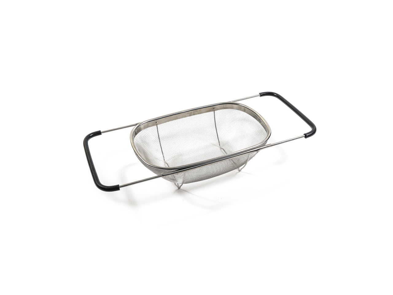 Scolapasta telescopico in acciaio inox e silicone colore acciaio e nero 56x24x11 cm - M Chef