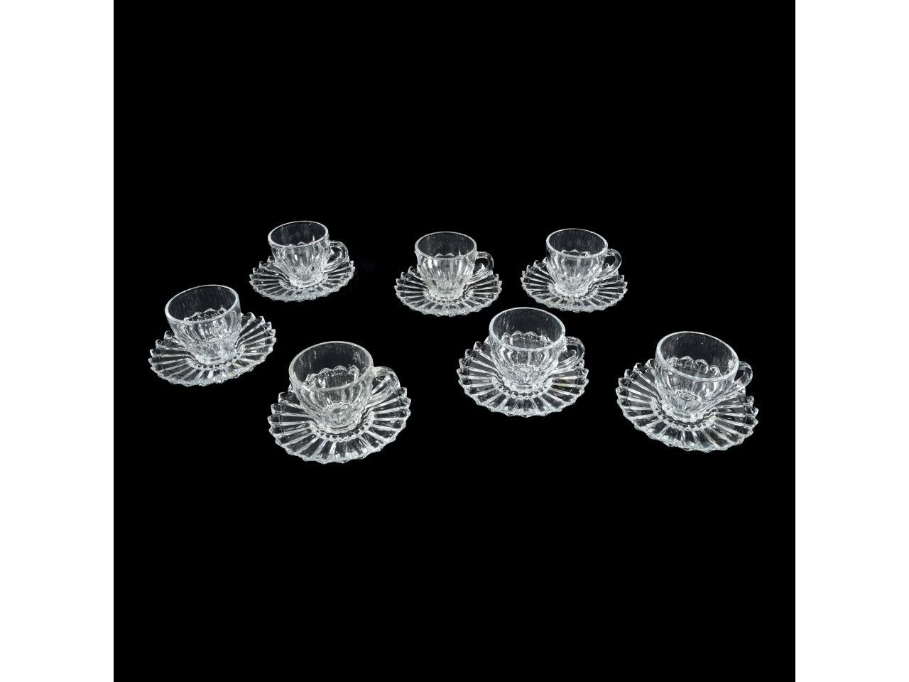 Tazzine da caffÃ¨ in vetro trasparente con piattino 110ml, set da 6 - M Home