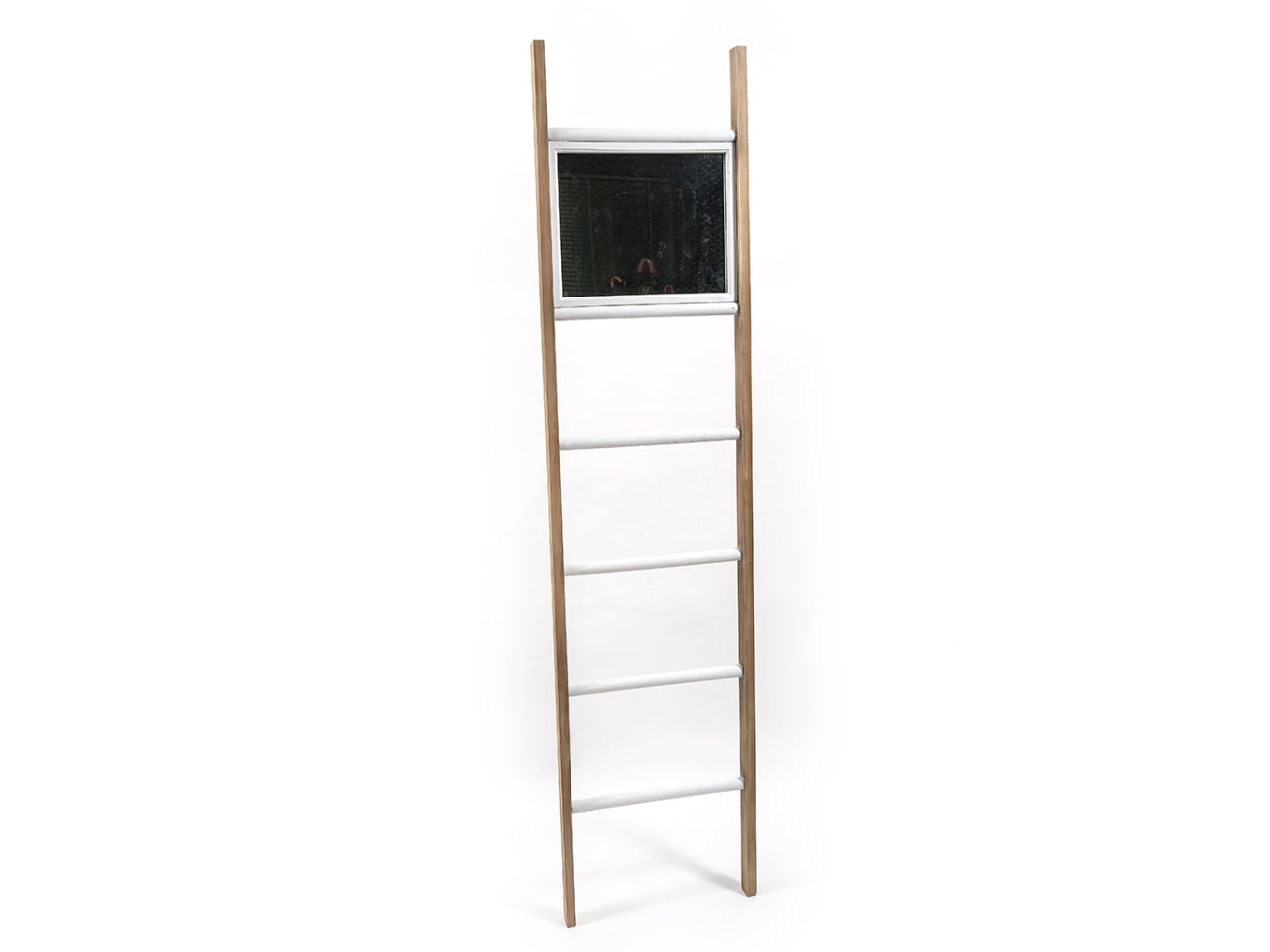 Scaletta in legno con specchio 170x40x3,5cm