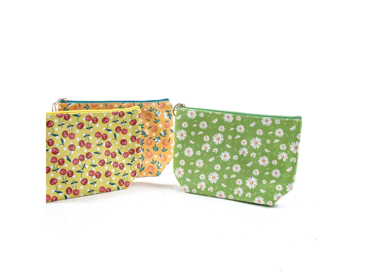 Pochette beauty da donna in cotone multicolor fantasia floreale con zip 27,5x18,5x cm - M Home $