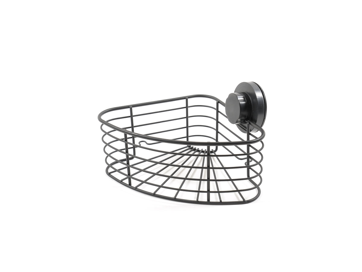 Mensola angolare in metallo con ventose stile industriale 19x19x9 cm - M Home