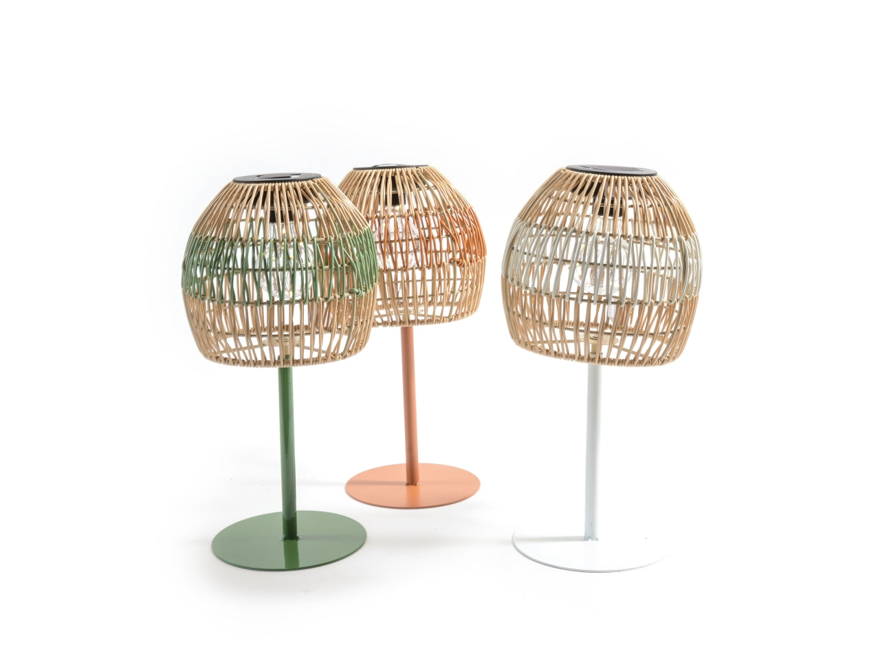 Lampada solare in metallo e plastica d.19xh.34cm colori assortiti