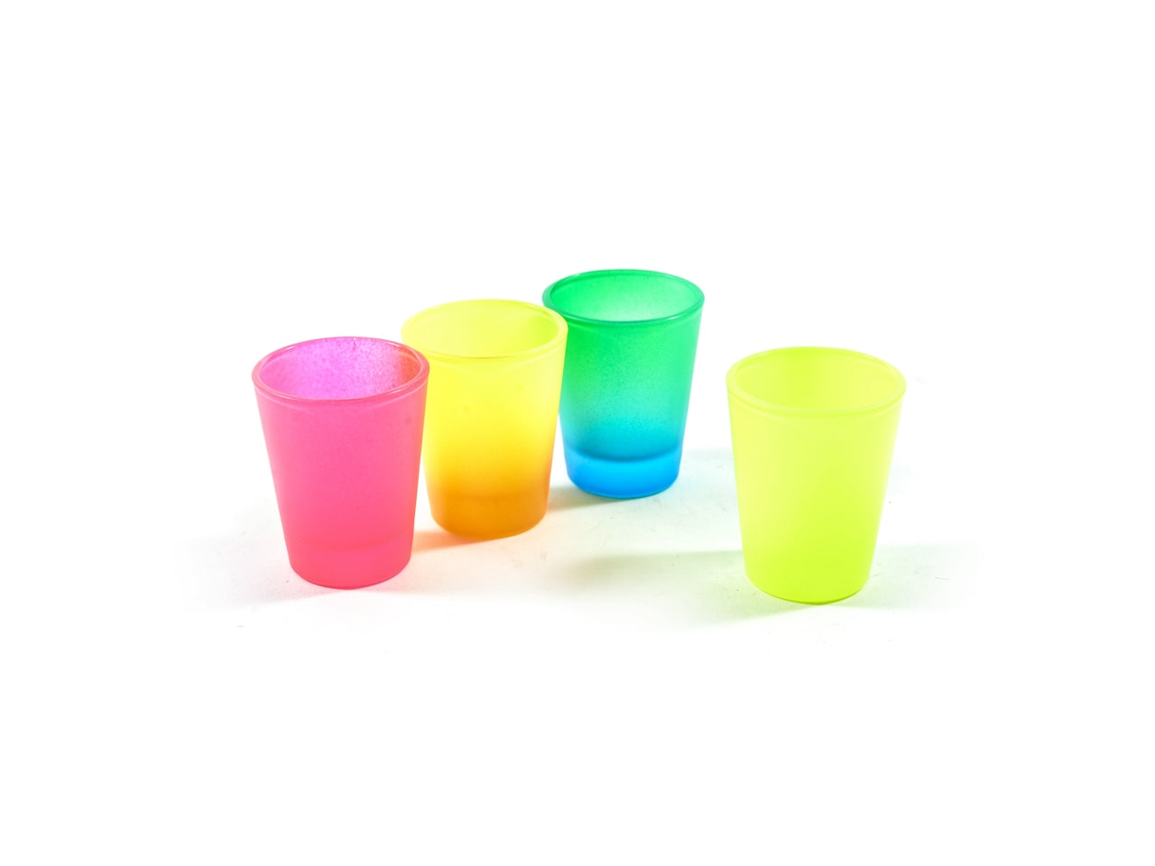 Bicchierino in vetro 50ml d.4.8xh.6cm colori assortiti