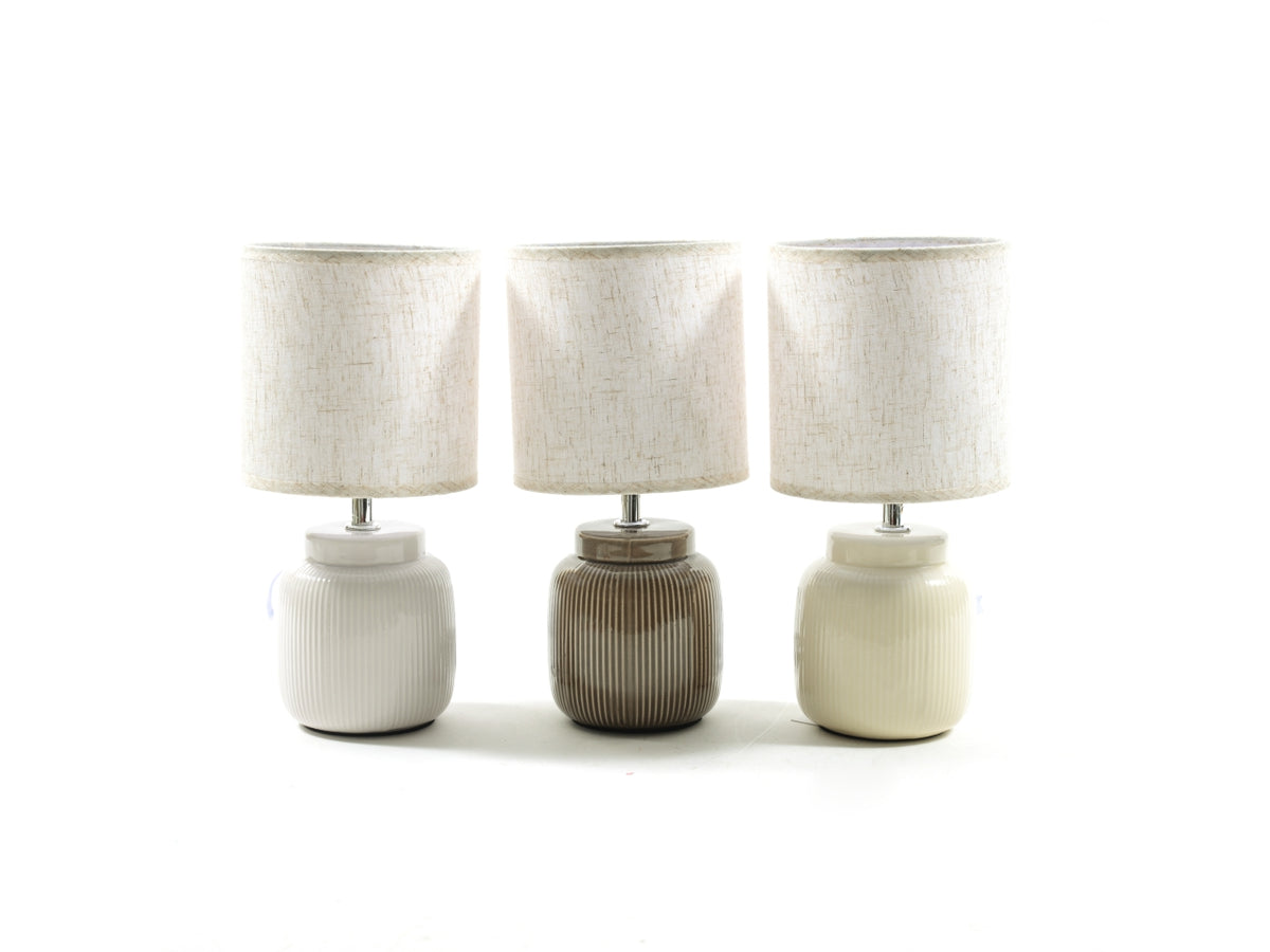 Lampada con base in ceramica d.13xh.27cm colori assortiti scatola bianca