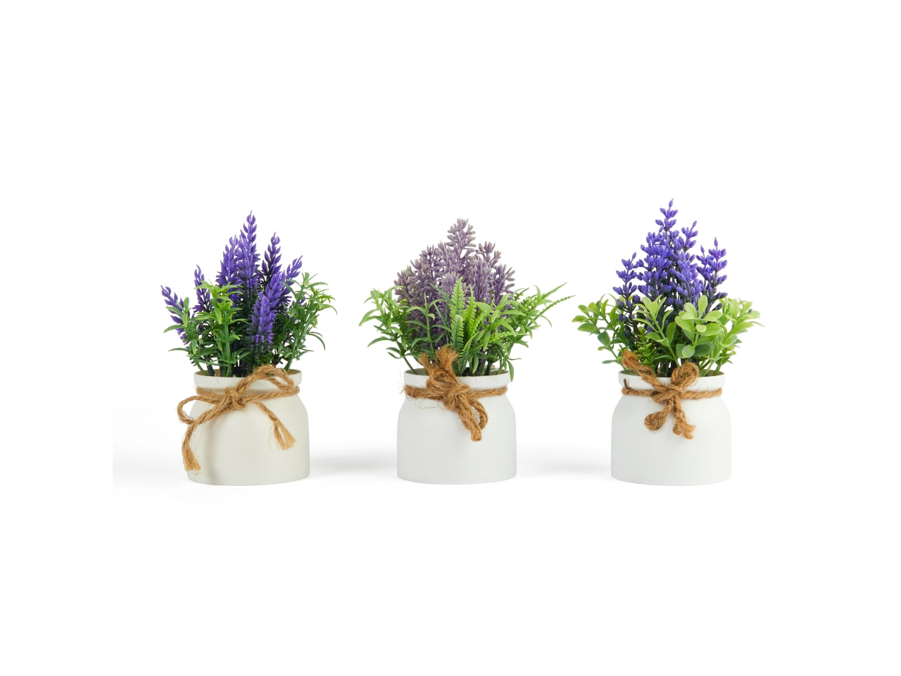 Lavanda in vasetto in plastica e metallo d.7,6xh.17 cm design assortiti