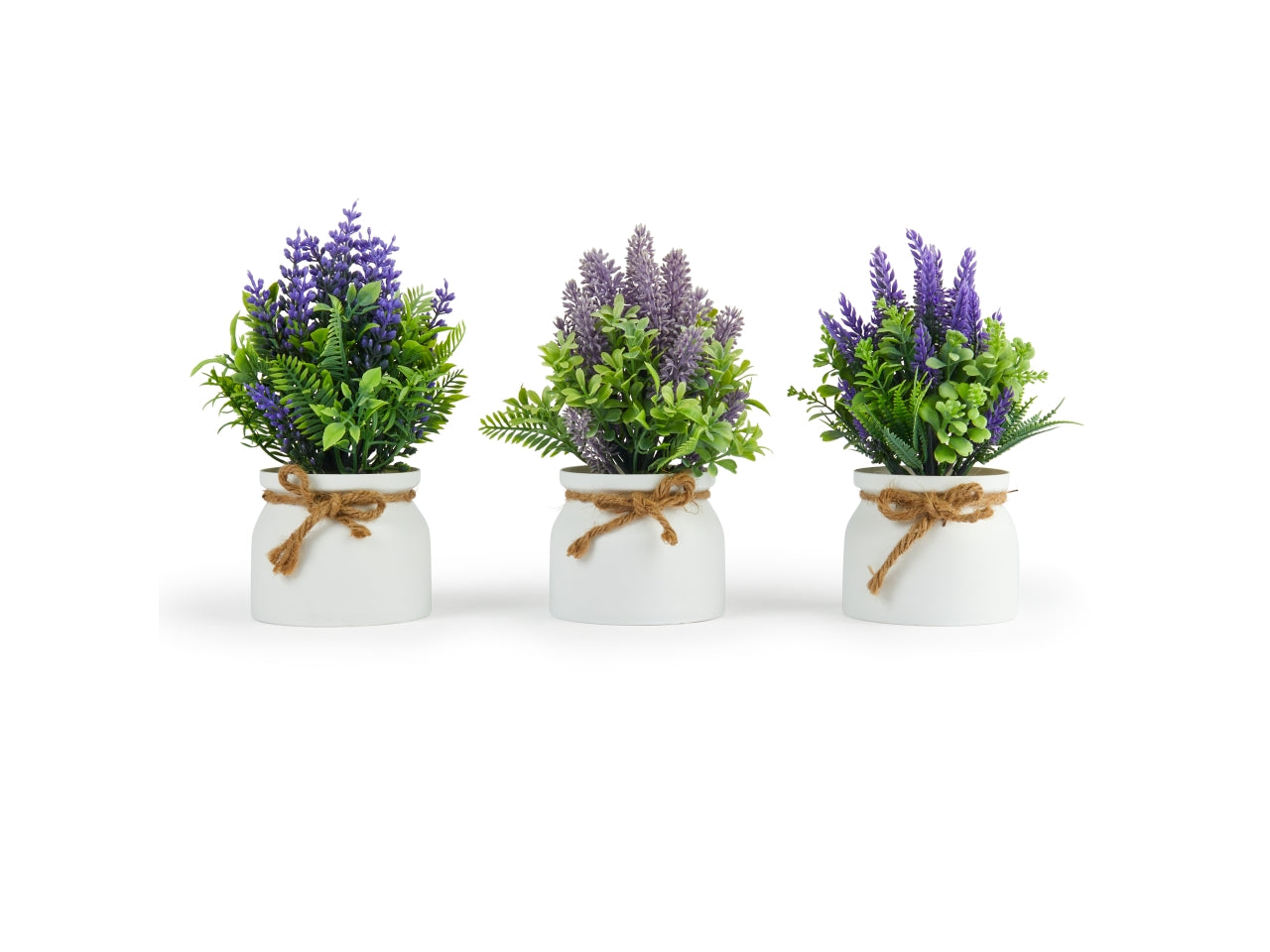 Lavanda in vaso in plastica e metallo d.10xh.23 cm design assortiti