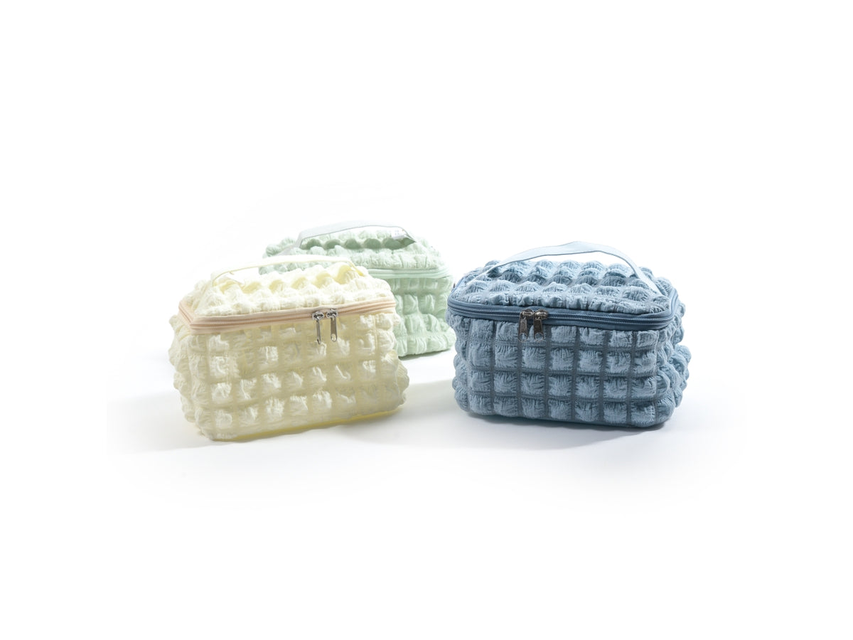 Borsa beauty in tessuto 22x14x12cm colori assortiti