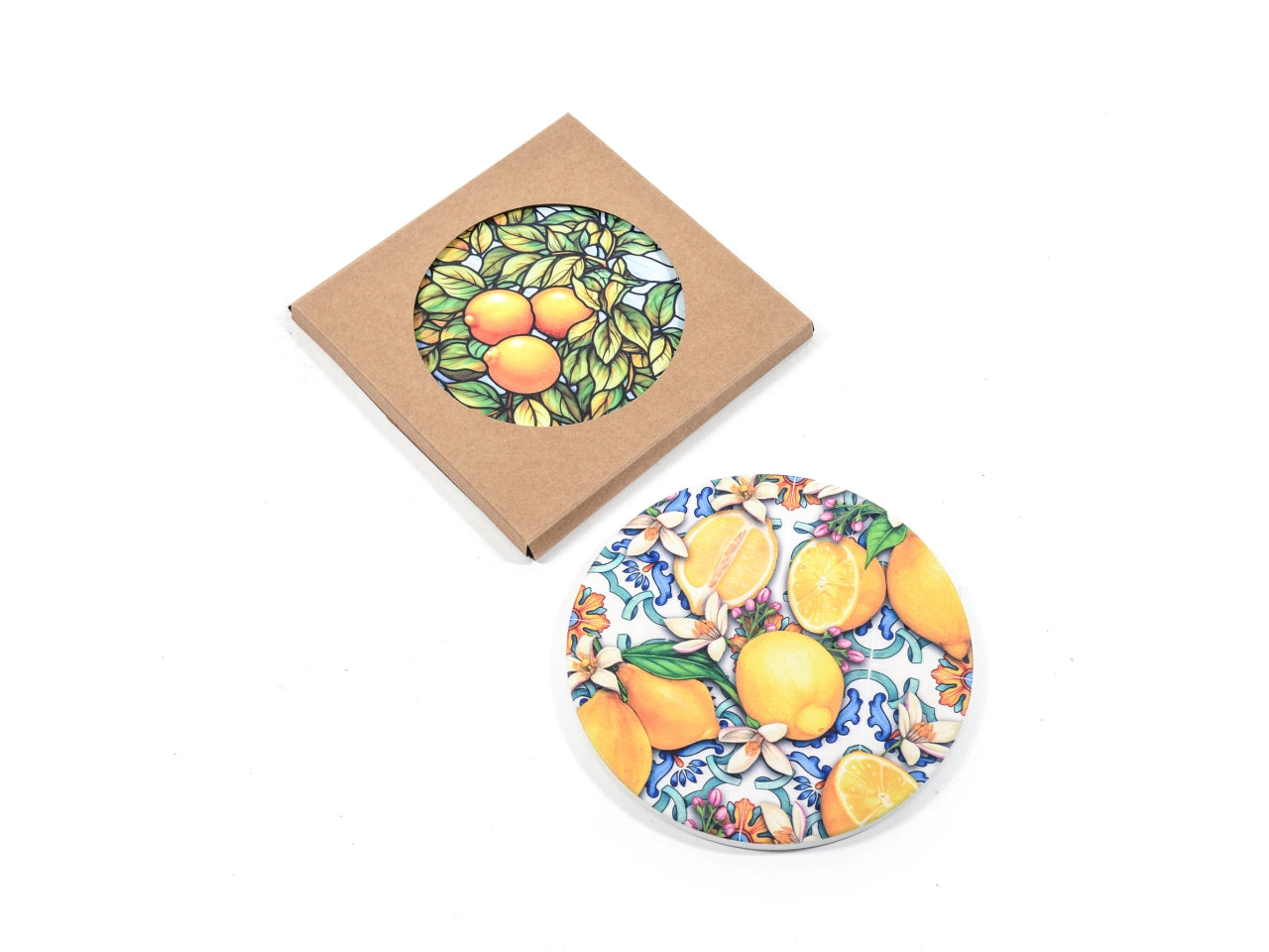 Sottopentola in ceramica 15x15cm design assortiti in scatola regalo