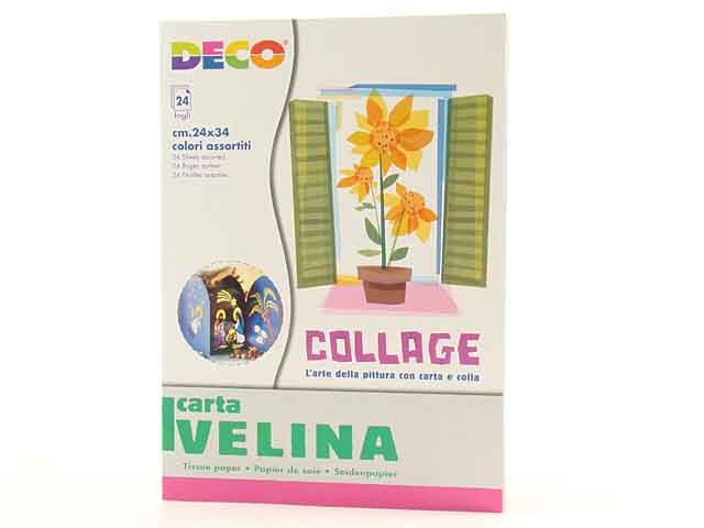 Album carta velina collage, l'arte della pittura con carta e colla colori assortiti 24x34cm