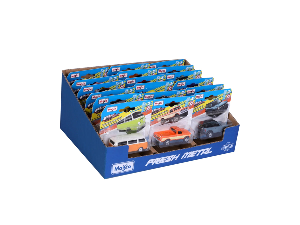 Modellino Auto Fresh Metal - 3 Pollici Modelli Assortiti: Die-cast, Colori Assortiti, Licenza Ufficiale, Dimensioni 10,8x4x10,8 cm, EtÃ  3+ | Maisto