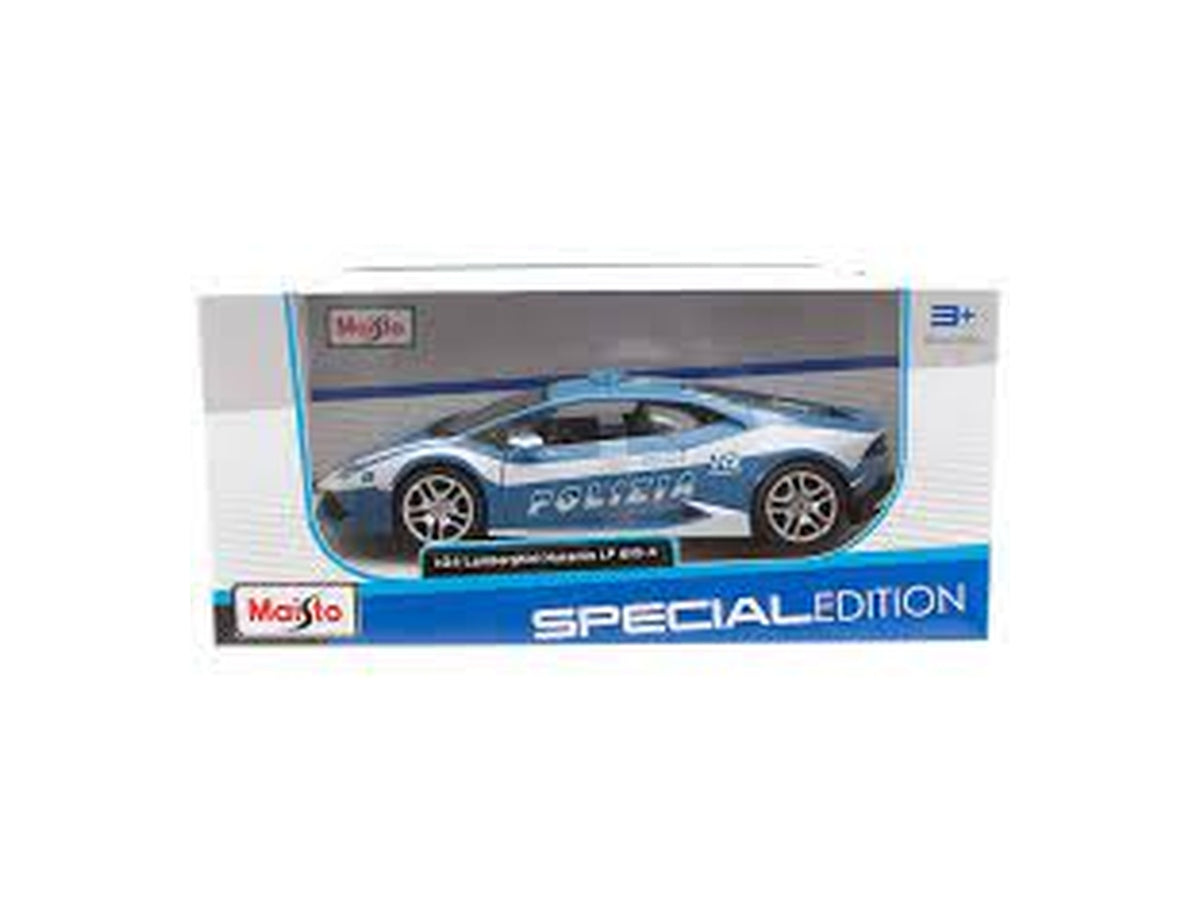 Auto Lamborghini Huracan Polizia - Scala 1:24: Die-cast, Licenza Ufficiale Lamborghini Polizia, Dettagli Realistici, Dimensioni 10,5x11,4x22,9 cm, EtÃ  3+ | Maisto