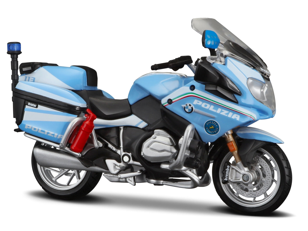 Bburago modellino moto Polizia BMW celeste 1:18