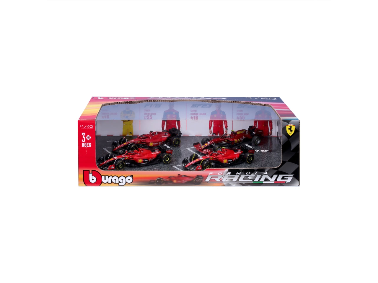 Modellino Auto Ferrari SF-23 - Scala 1:43: Die-cast Rosso e Nero, Licenza Ufficiale Ferrari, Dimensioni 10,5x21x35 cm, EtÃ  3+ | Bburago