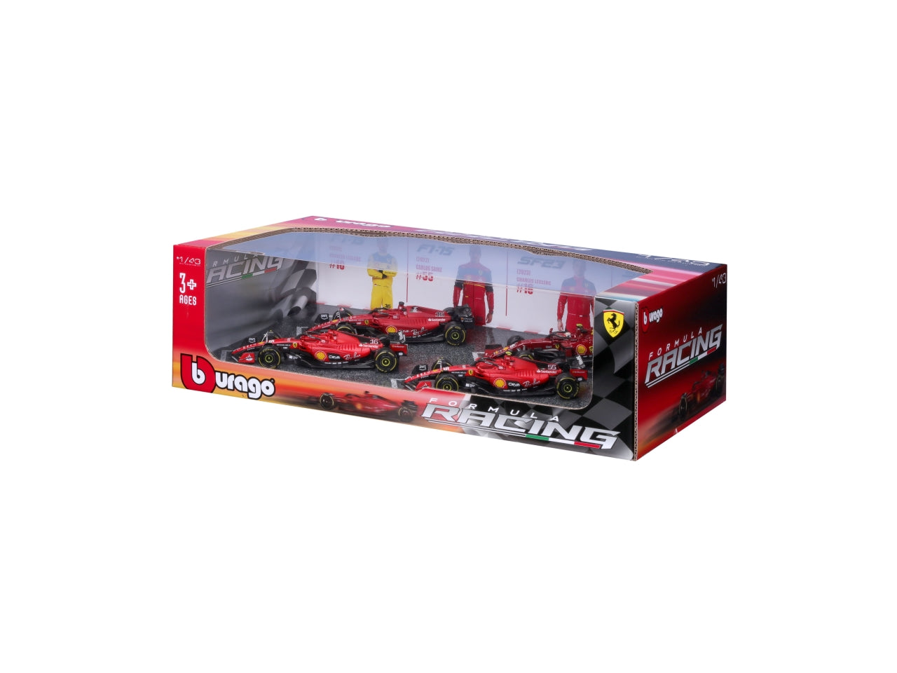 Modellino Auto Ferrari SF-23 - Scala 1:43: Die-cast Rosso e Nero, Licenza Ufficiale Ferrari, Dimensioni 10,5x21x35 cm, EtÃ  3+ | Bburago