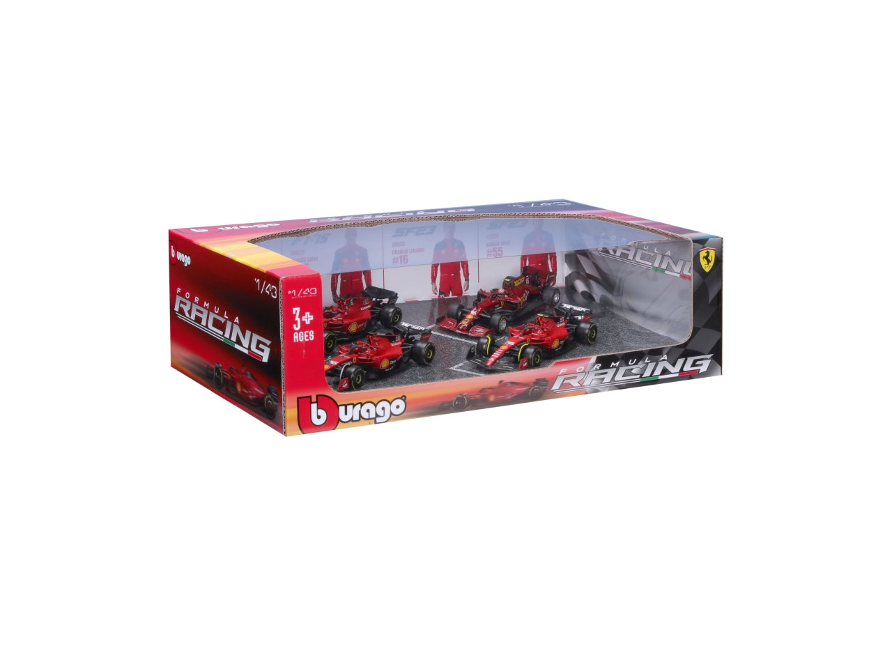Modellino Auto Ferrari SF-23 - Scala 1:43: Die-cast Rosso e Nero, Licenza Ufficiale Ferrari, Dimensioni 10,5x21x35 cm, EtÃ  3+ | Bburago