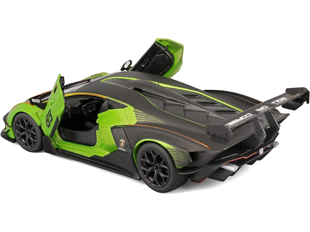 Modellino Auto Lamborghini Essenza SCV12 Race - Scala 1:24: Die-cast Verde e Nero, Licenza Ufficiale Lamborghini, Dettagli Realistici, Dimensioni 10,2x12,45x24,2 cm, EtÃ  3+ | Bburago