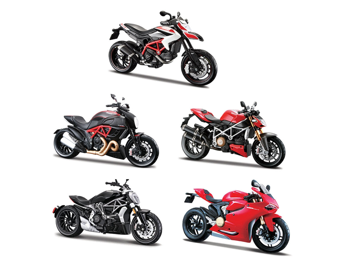 Modellino Moto Ducati - Scala 1:12 Modelli Assortiti: Die-cast, Licenza Ufficiale Ducati, Dettagli Realistici, Dimensioni 21,4x12,1x7 cm, EtÃ  3+ | Maisto