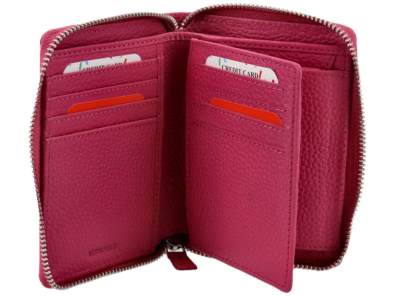 Portafoglio donna pelle - dollaro fuxia