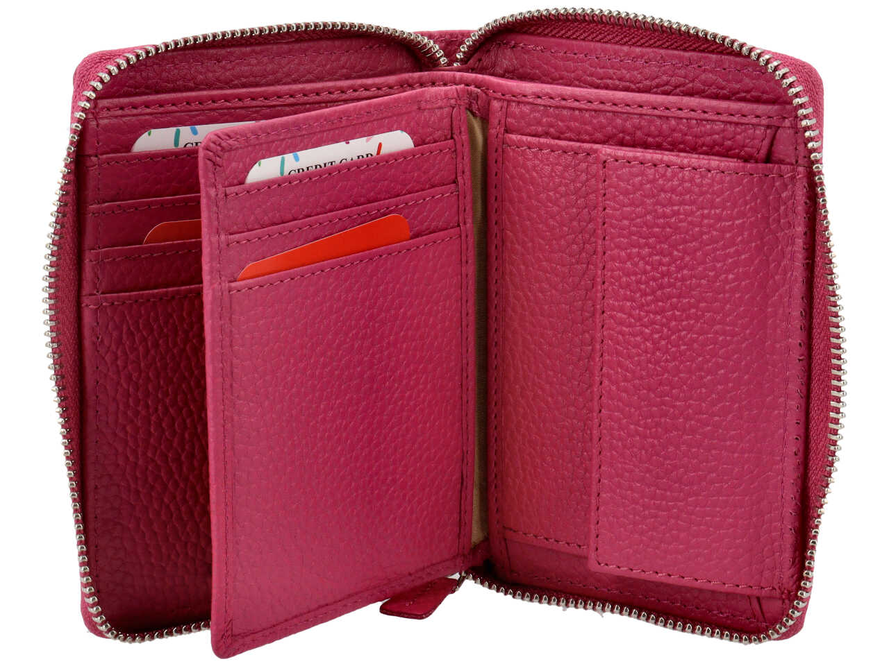 Portafoglio donna pelle - dollaro fuxia