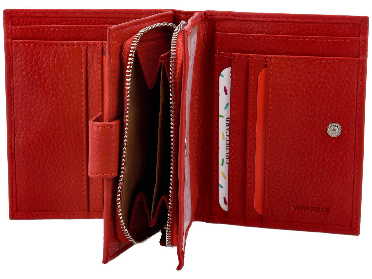 Portamonete donna pelle - dollaro rosso