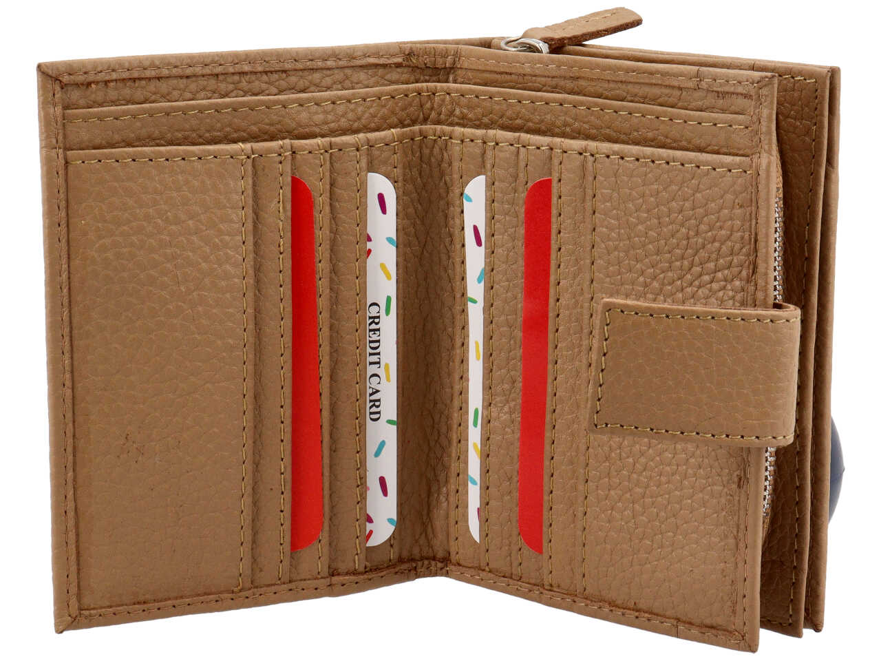 Portamonete donna pelle - dollaro marrone chiaro cappuccino