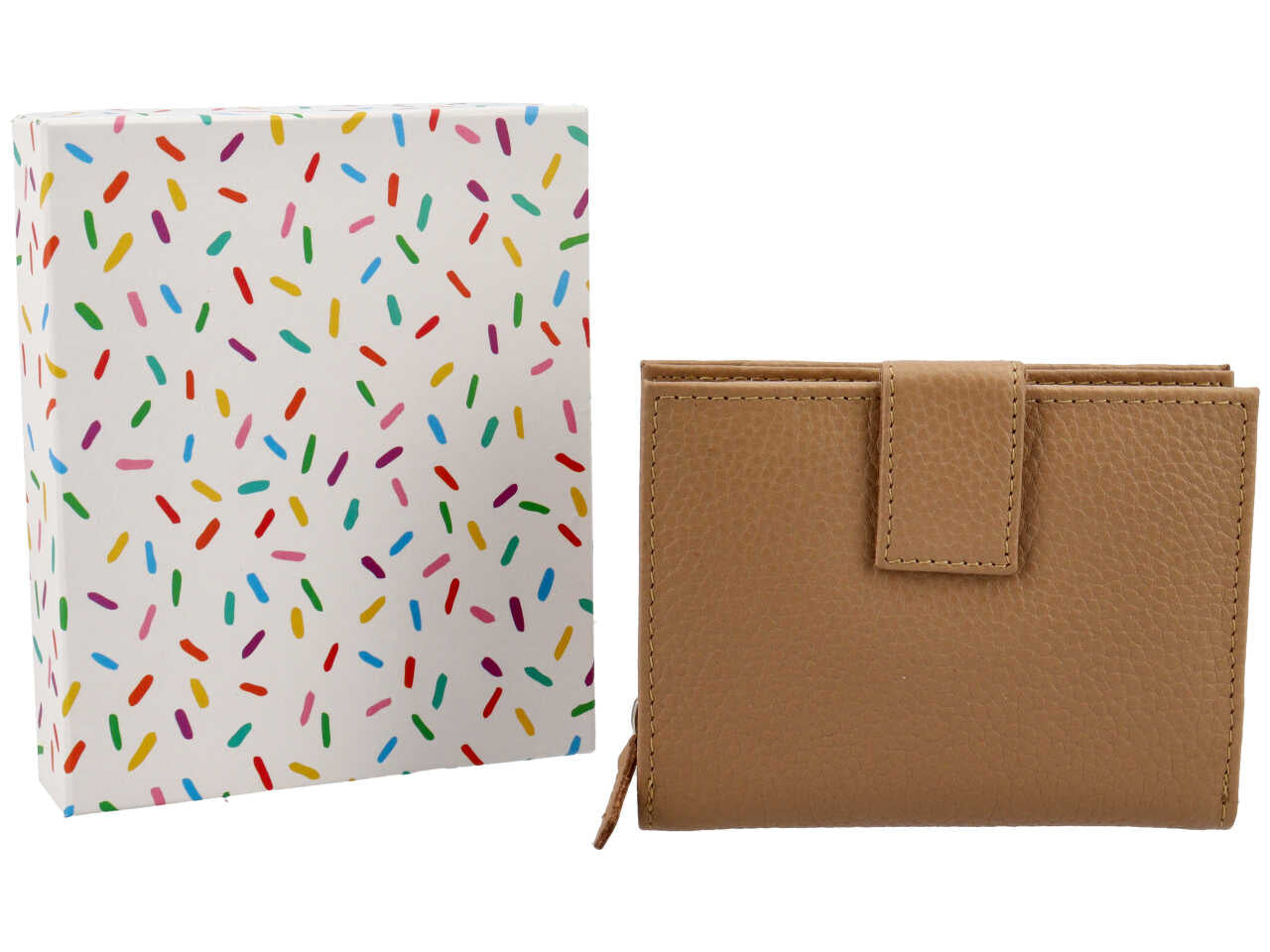 Portamonete donna pelle - dollaro marrone chiaro cappuccino