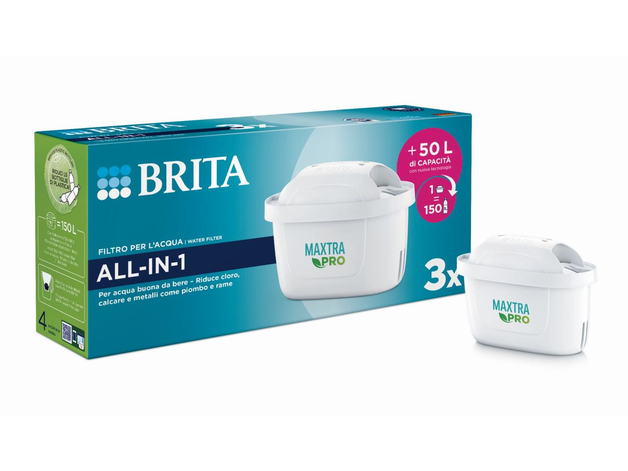 Brita filtro maxtra pro all in one per caraffe filtranti - la confezione contiene 3 filtri