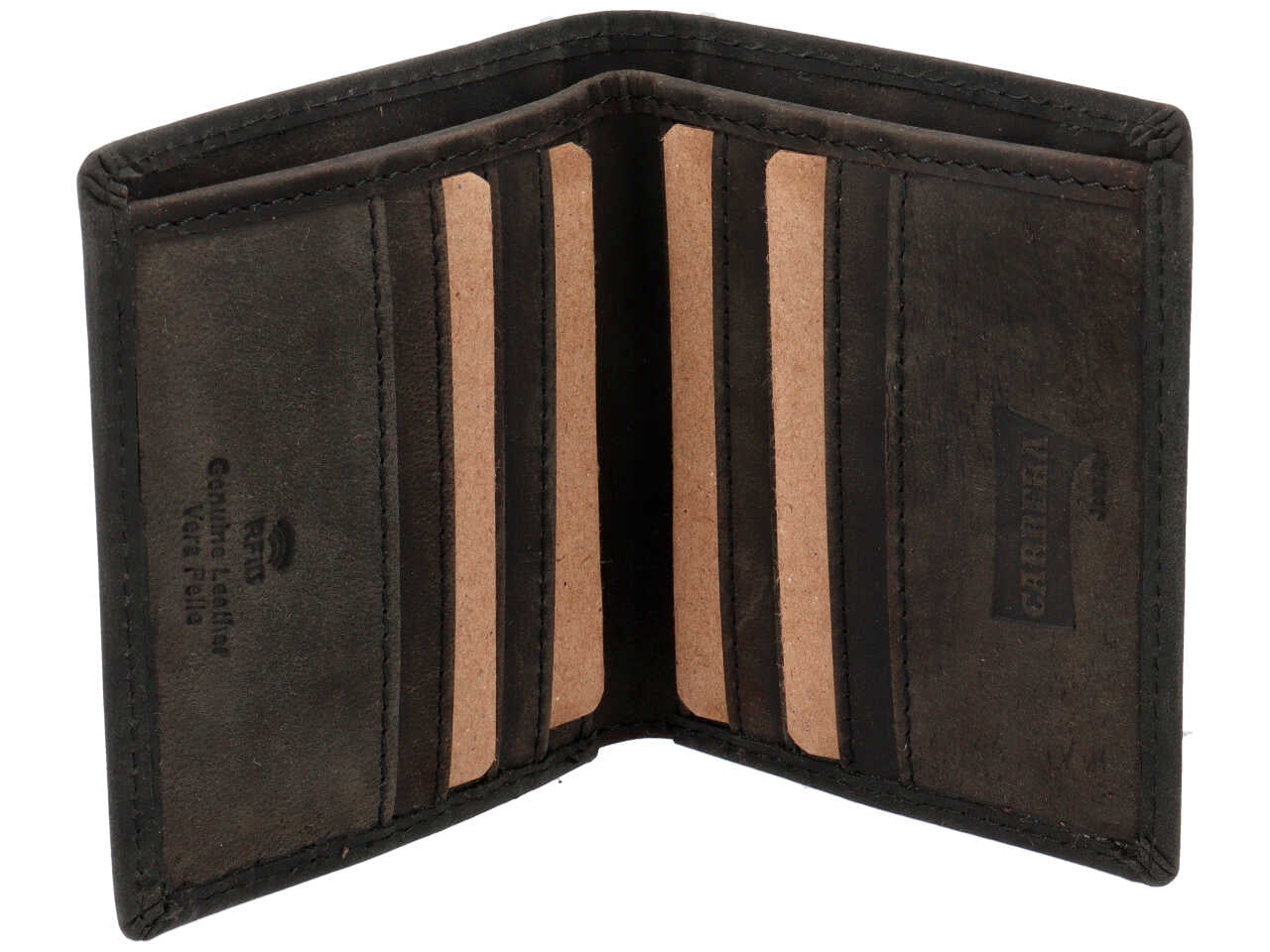 Portafoglio bifold verticale brazil collection nero 100% pelle