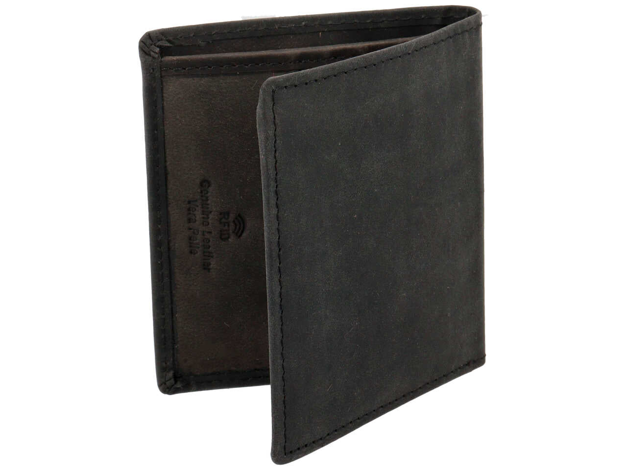 Portafoglio bifold verticale brazil collection nero 100% pelle