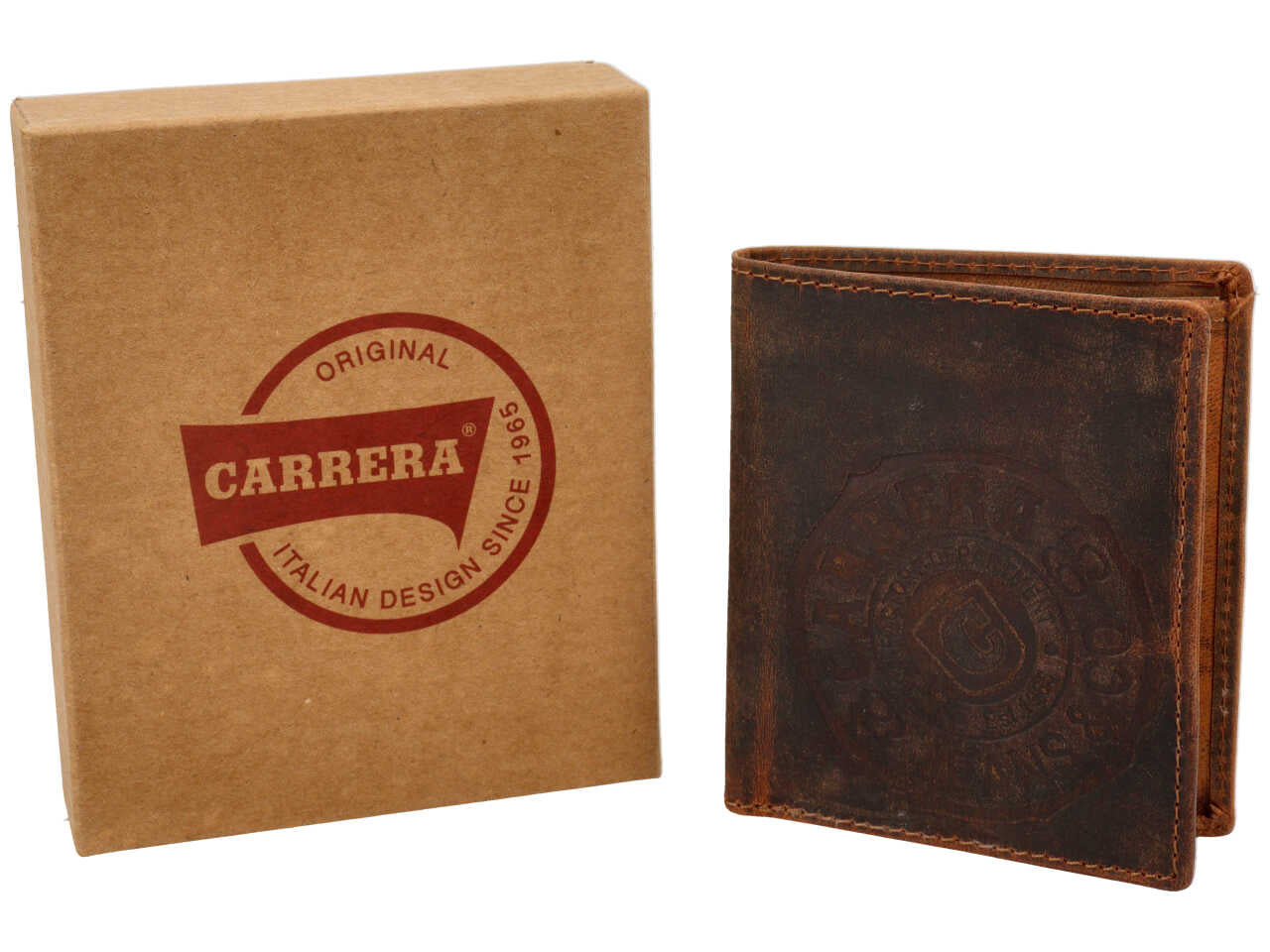 Portafoglio bifold verticale brazil collection marrone scuro 100% pelle