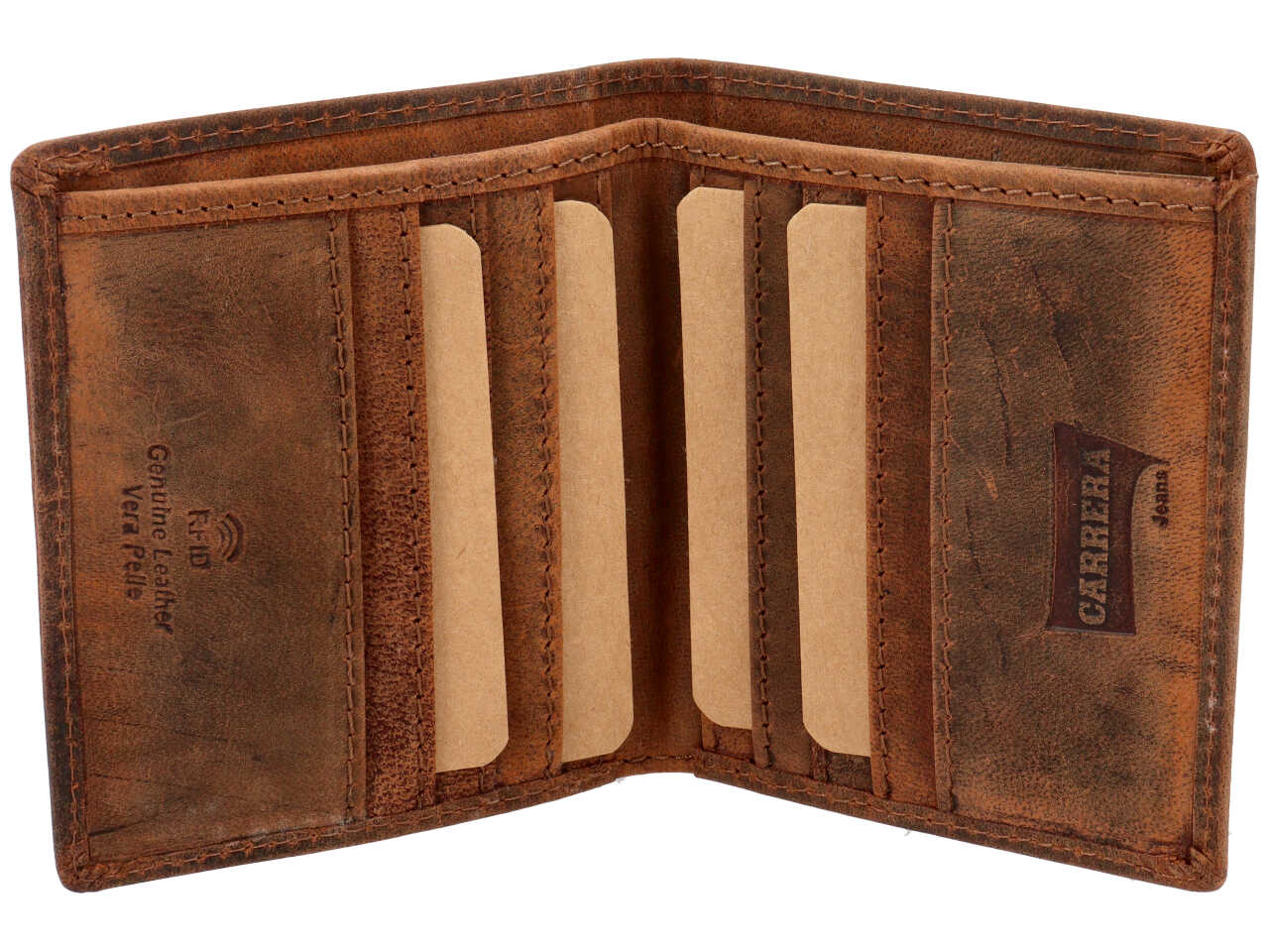 Portafoglio bifold verticale brazil collection marrone scuro 100% pelle
