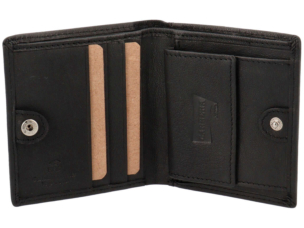Portafoglio bifold verticale con portamonete tommy collection nero 100% pelle